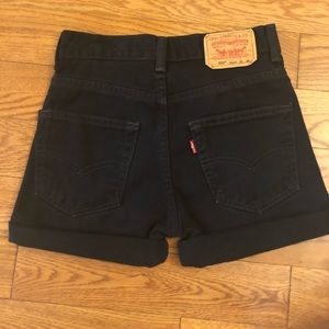 Black cut Levi shorts